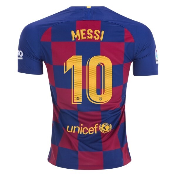 Camiseta Barcelona NO.10 Messi Primera equipo 2019-20 Azul Rojo